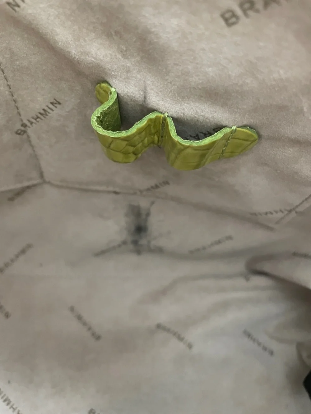 Brahmin Melbourne Crocodile Embossed Tote Bag Lime Green - Picture 11 of 11